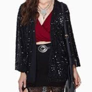 Nasty Gal M glam sequin kimono jacket